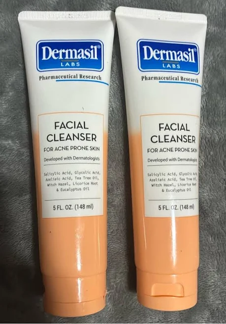 Dermasil Labs Facial Cleanser Acne Skin Salicylic Glycolic 5oz 2 Pack