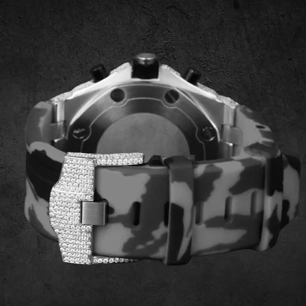 Iced Out Moissanite Diamond Chronograph Watch by | Reco