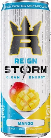 REIGN Storm, Mango, Fitness & Wellness Energy Drink, 12 Fl Oz (Pack of ...