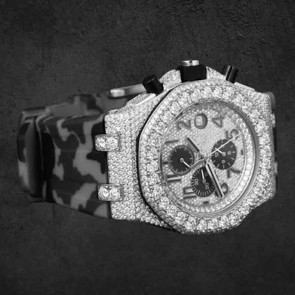 Iced Out Moissanite Diamond Chronograph Watch by | Reco