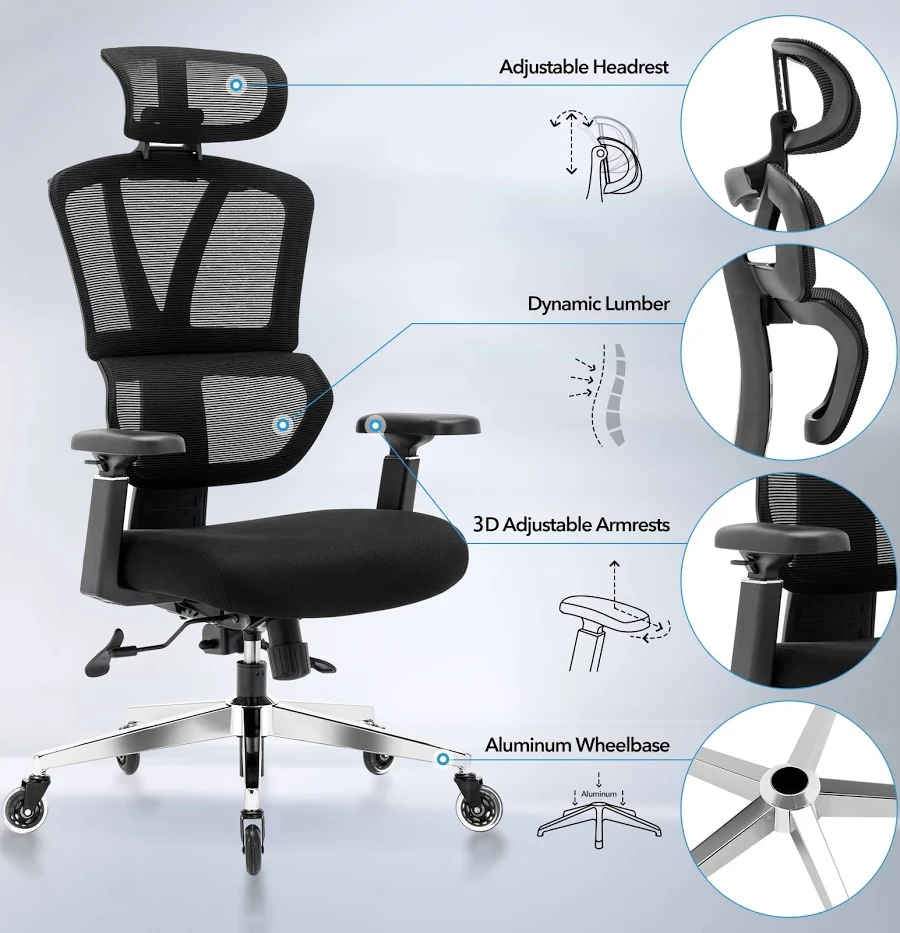 Chair Master Ergonomic High Back Mesh Office Chair by Chair | Reco
