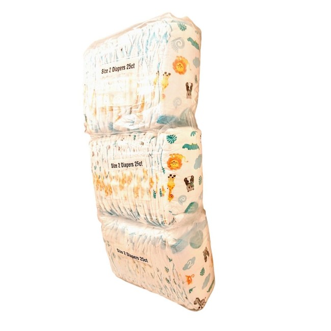 ZOO ANIMALS 25 Count Baby Disposable Diapers Size 2 ADORABLE Panda ...