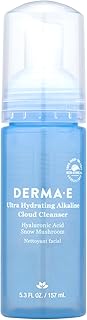 Derma E Ultra Hydrating Alkaline Cloud Cleanser – Gentle Foaming Face Wash with Hyaluronic Acid – Vegan Daily Facial Cleansing, 5.3 Oz