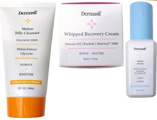Dermasil Hydra Serum, Recovery Cream, Jelly Cleanser (set Of 3)