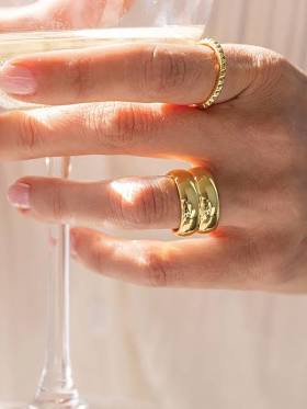 Uncommon James Bold Chunky Stacked Statement Ring in Gold by Uncommon ...