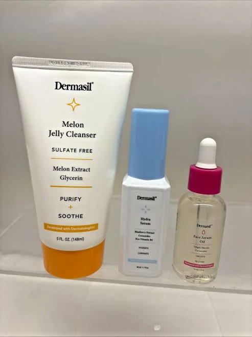 Dermasil 3 Pc Skin Care Combo Set - Cleanser Hydra Serum Face Serum
