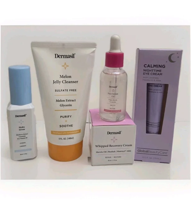Dermasil 5 Pc Skin Care Set - Cleanser, Eye Roller & Moisturizer